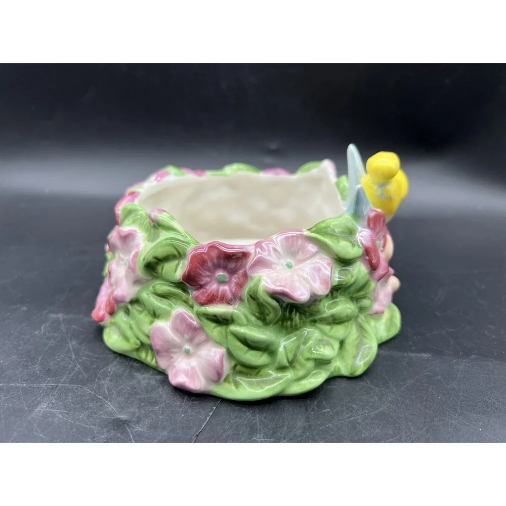 Disney Tinkerbell Candle & Holder Garden Pink Whimsical Imagination Peter Pan